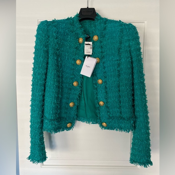 Brand new BALMAIN Tweed Jacket with Embossed Gold Tone Buttons - Picture 1 of 8